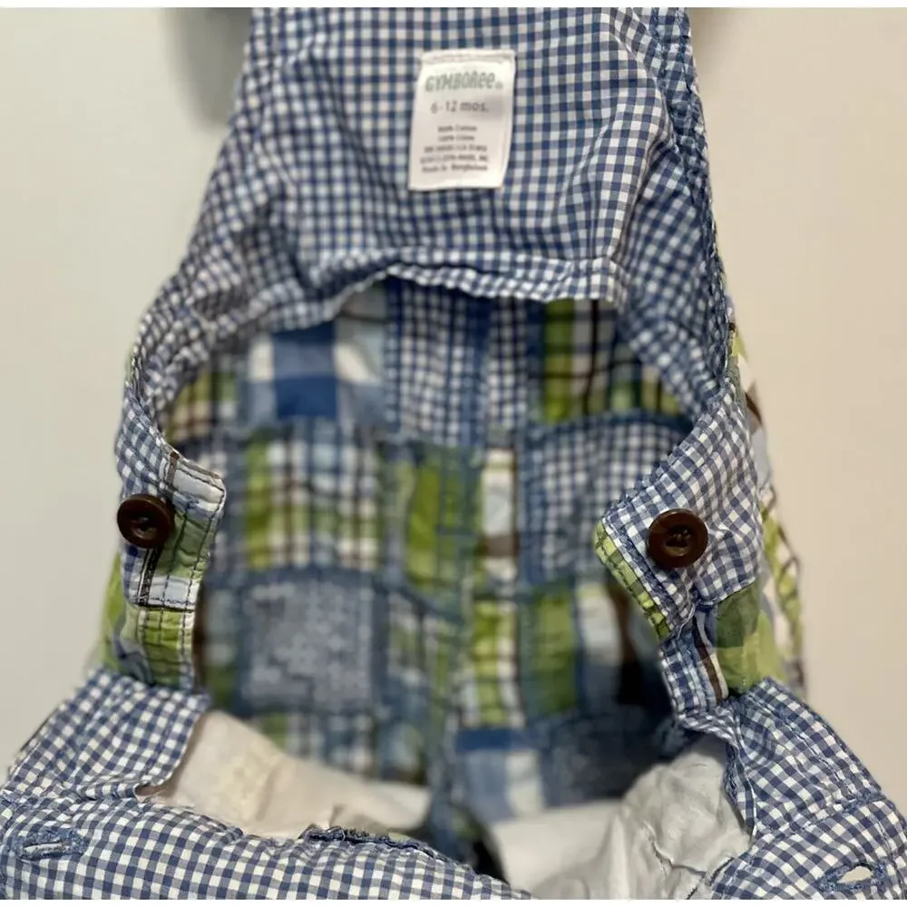 Gymboree Patchwork Shortalls Size 6-12M